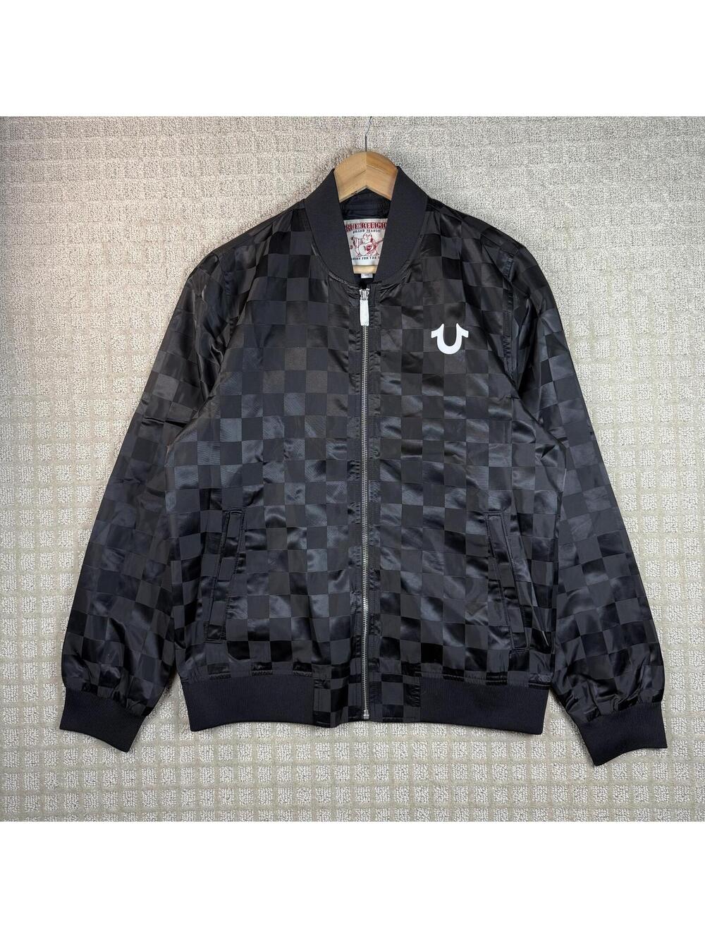 Y2K True Religion Checkered Bomber Jacket